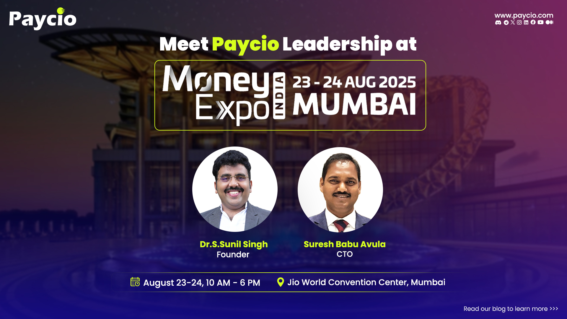 Meet Paycio’s Leadership at Money Expo India 2025